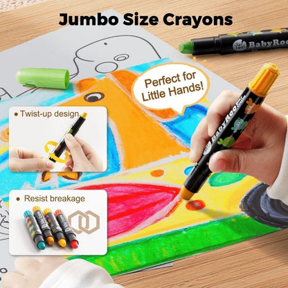CERAS INFANTILES JARMELO ·CRAYONES SUAVES LAVABLES 12 COLORES· - Happy Moments Baby