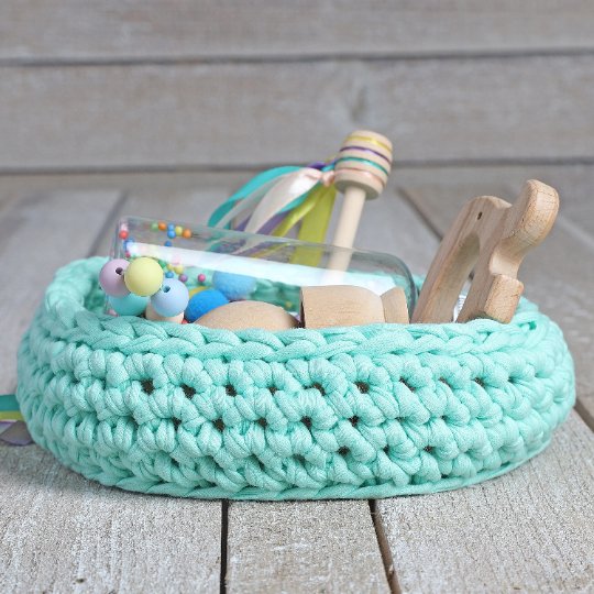 CESTO DE LOS TESOROS - CESTO SENSORIAL ·TURQUESA· - Happy Moments Baby