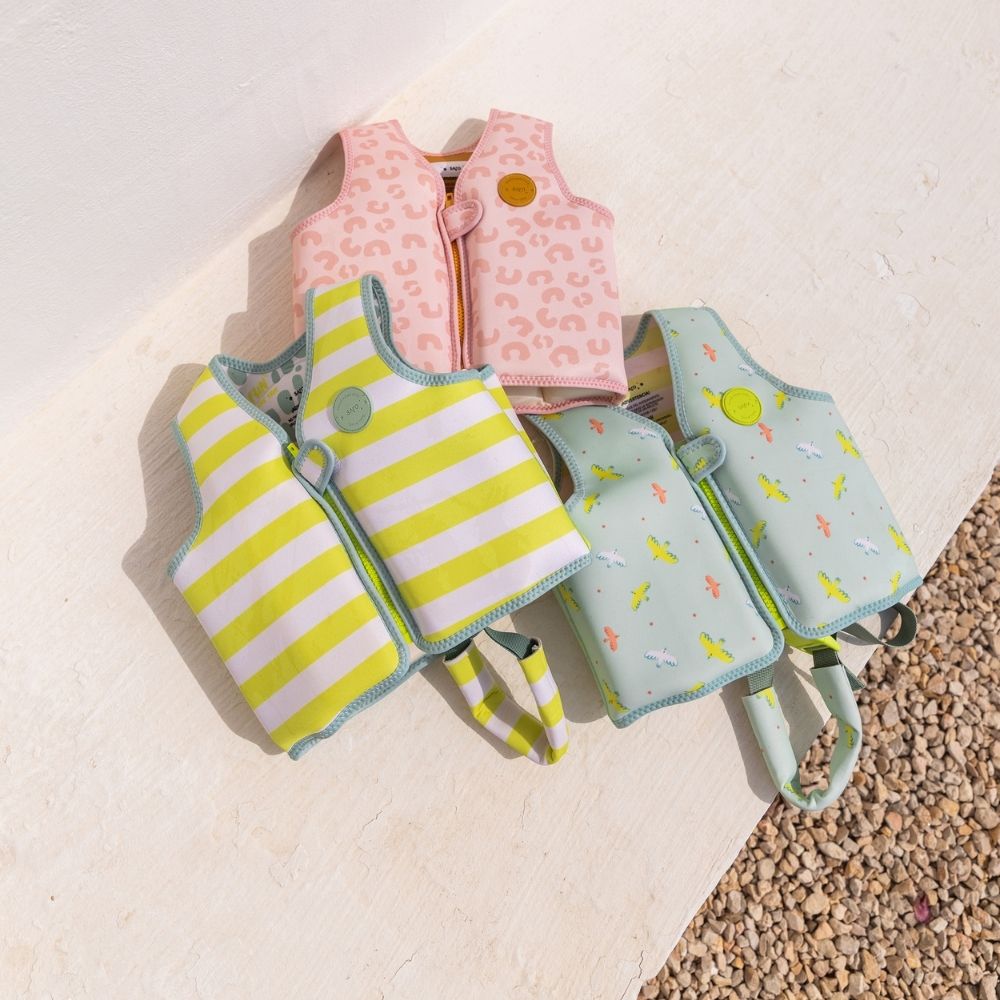 CHALECO FLOTADOR APRENDIZAJE SARO ·BORN TO BE WILD· - Happy Moments Baby