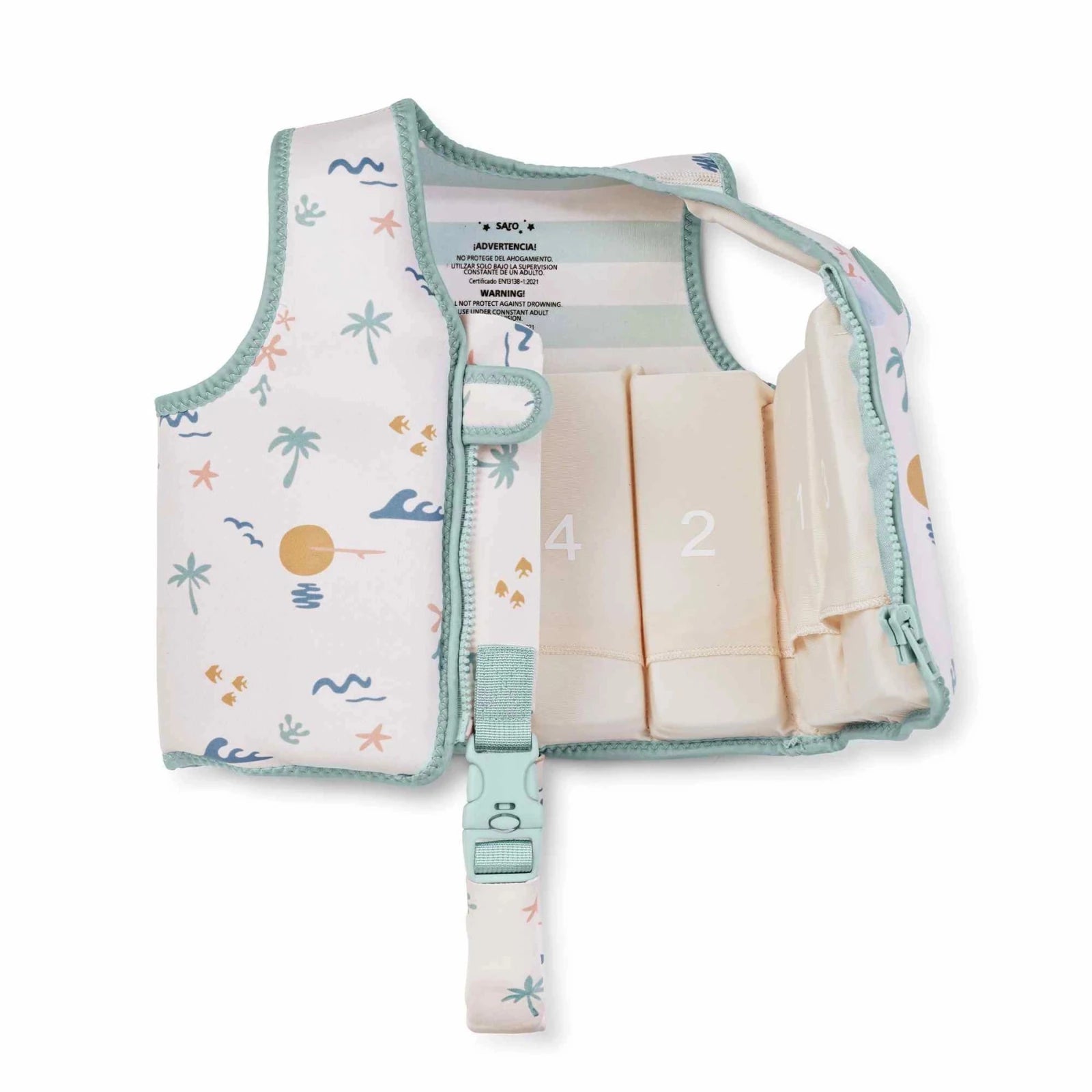 CHALECO FLOTADOR APRENDIZAJE SARO ·GOOD VIBES· - Happy Moments Baby