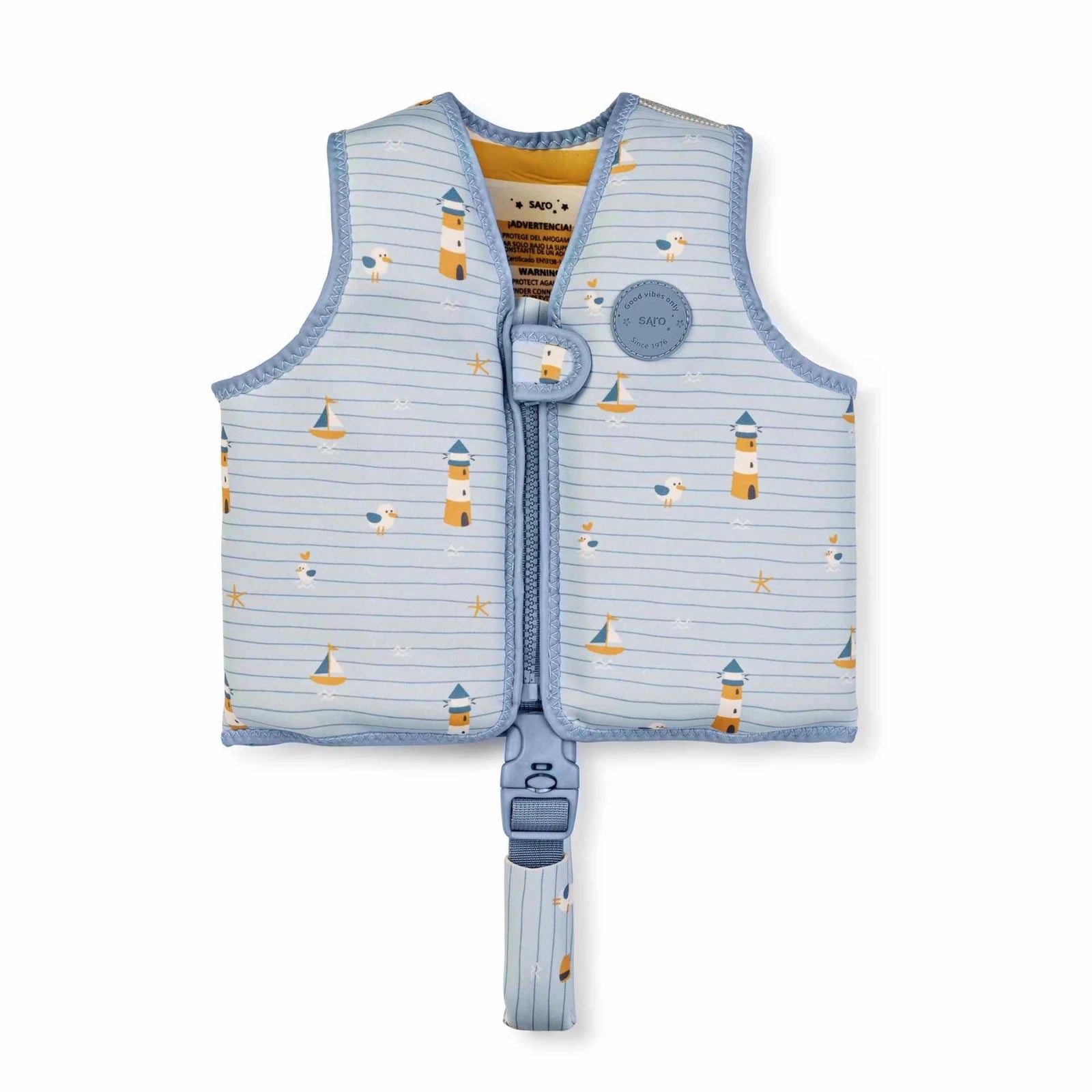 CHALECO FLOTADOR APRENDIZAJE SARO ·NAVY HUGS· - Happy Moments Baby