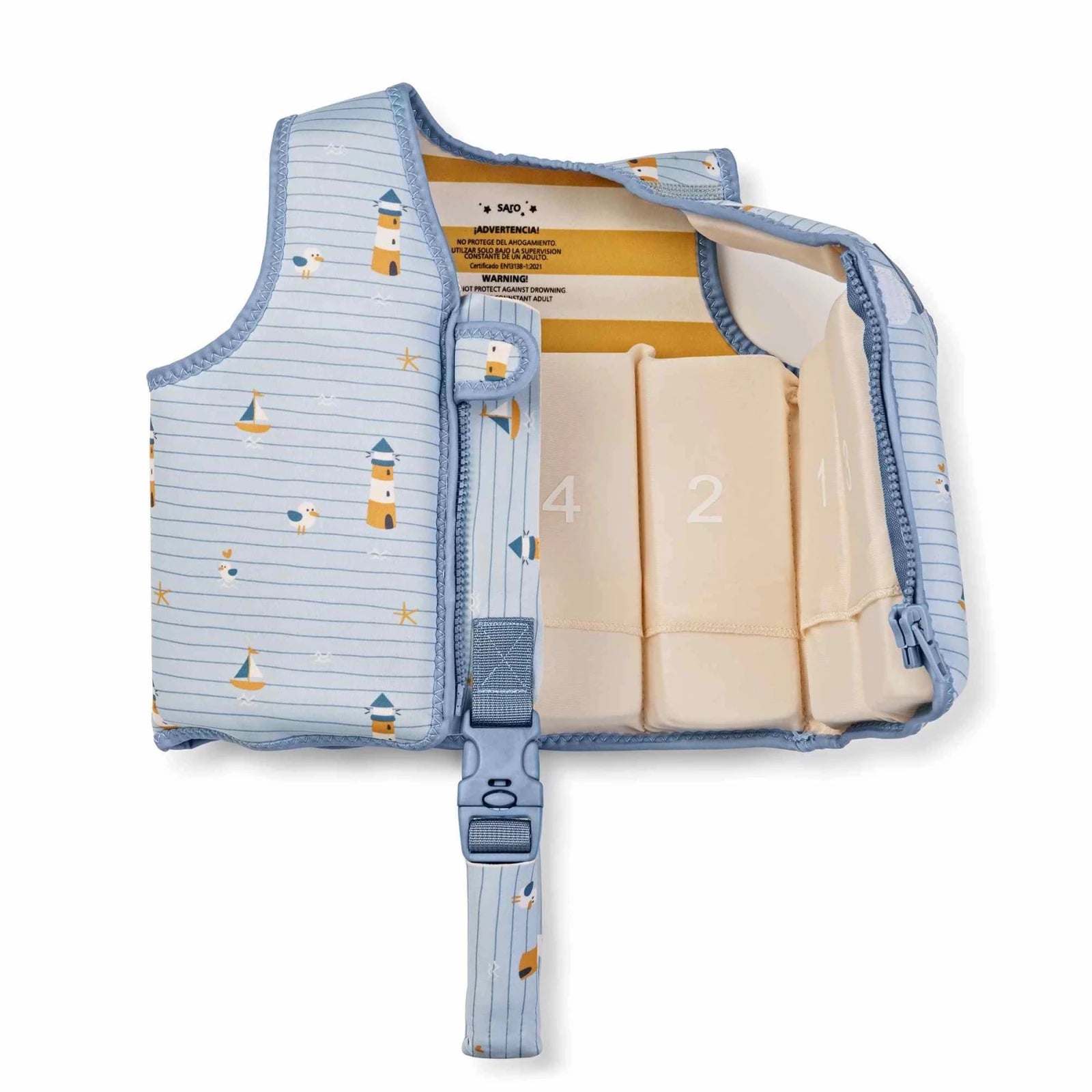 CHALECO FLOTADOR APRENDIZAJE SARO ·NAVY HUGS· - Happy Moments Baby