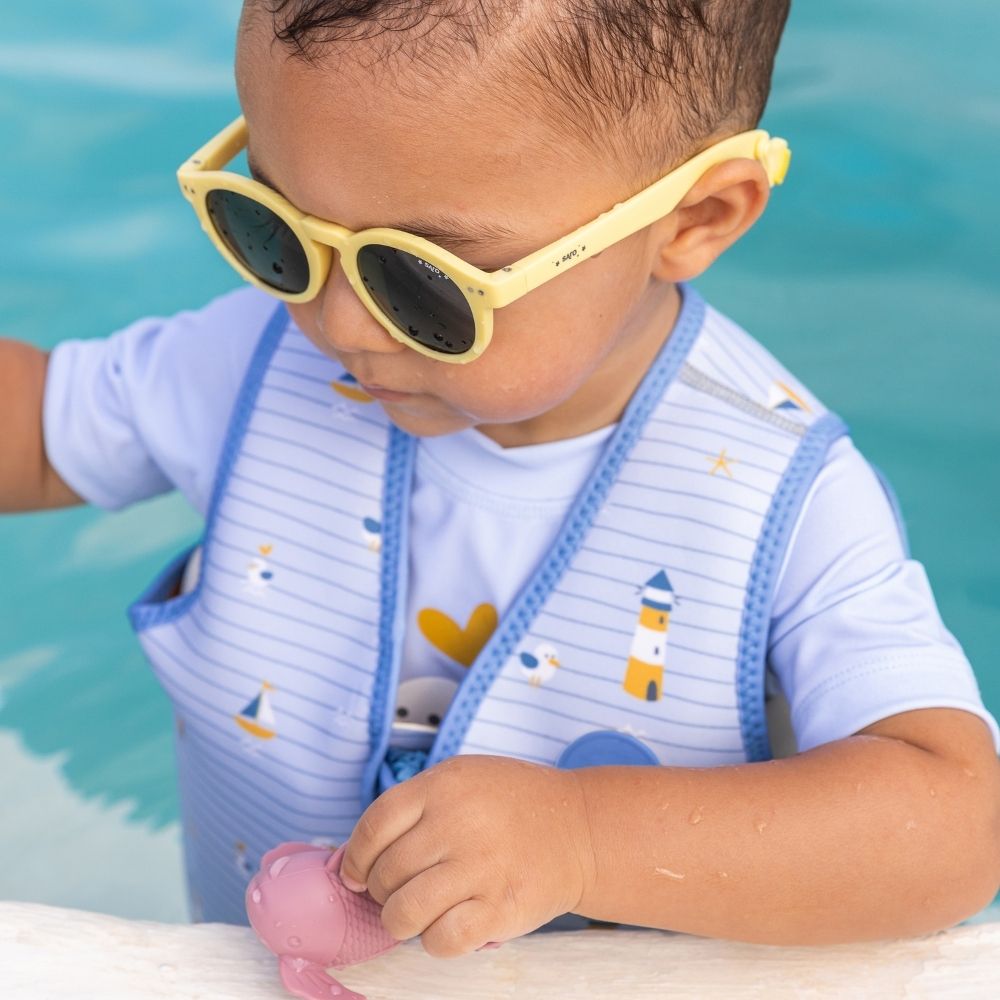 CHALECO FLOTADOR APRENDIZAJE SARO ·NAVY HUGS· - Happy Moments Baby