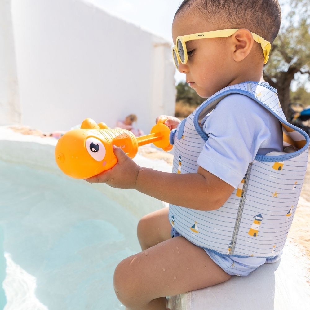 CHALECO FLOTADOR APRENDIZAJE SARO ·NAVY HUGS· - Happy Moments Baby