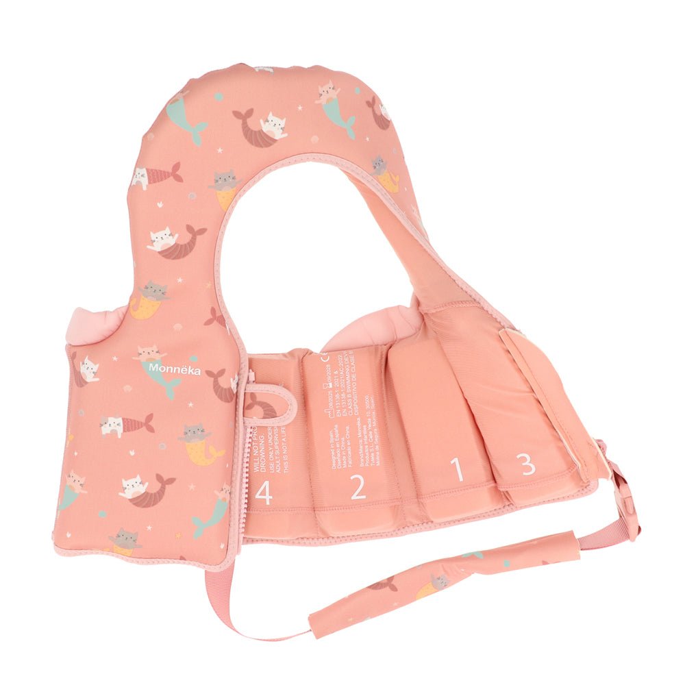 CHALECO FLOTADOR APRENDIZAJE TUTETE ·1 - 2 AÑOS MERMAID CATS· - Happy Moments Baby