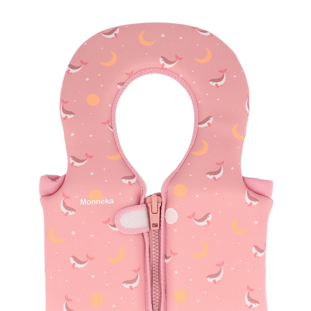 CHALECO FLOTADOR APRENDIZAJE TUTETE ·1 - 2 AÑOS WHALE PINK· - Happy Moments Baby