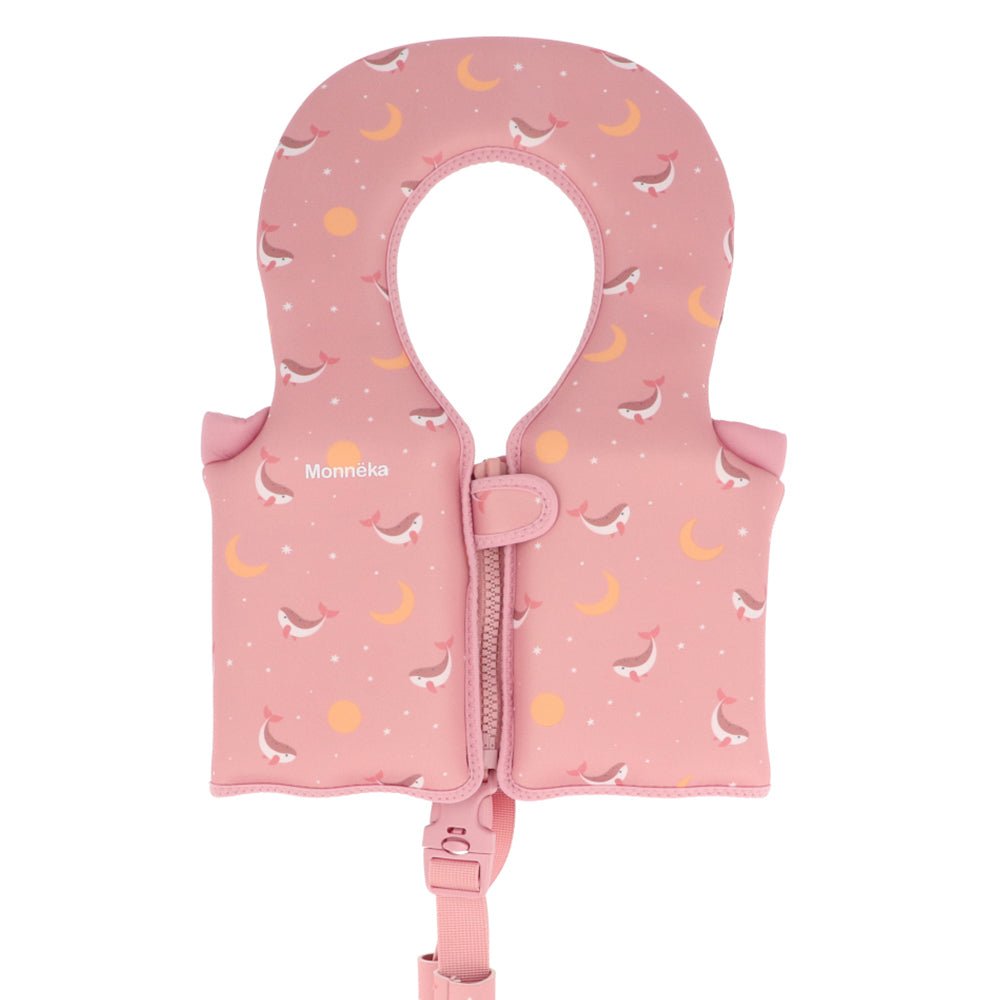 CHALECO FLOTADOR APRENDIZAJE TUTETE ·1 - 2 AÑOS WHALE PINK· - Happy Moments Baby
