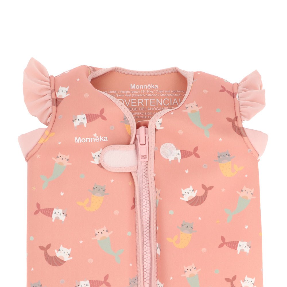 CHALECO FLOTADOR APRENDIZAJE TUTETE ·MERMAID CATS· - Happy Moments Baby