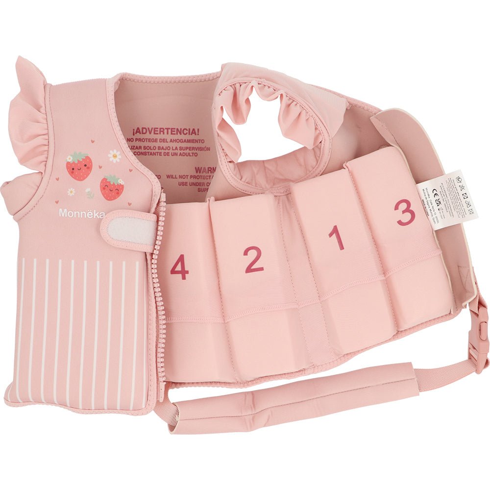 CHALECO FLOTADOR APRENDIZAJE TUTETE ·STRAWBERRIES· - Happy Moments Baby