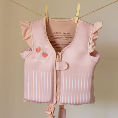 CHALECO FLOTADOR APRENDIZAJE TUTETE ·STRAWBERRIES· - Happy Moments Baby