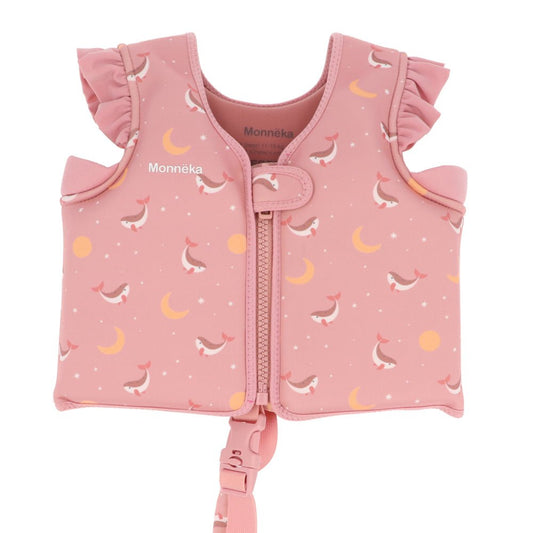 CHALECO FLOTADOR APRENDIZAJE TUTETE ·WHALE PINK· - Happy Moments Baby
