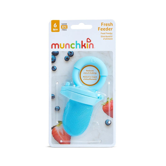 CHUPETE ALIMENTADOR CON REJILLA PARA ALIMENTOS FRESCOS MUNCHKIN ·AZUL· - Happy Moments Baby