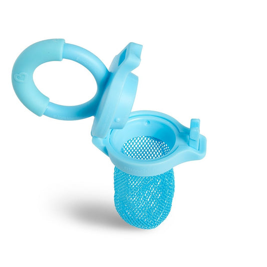 CHUPETE ALIMENTADOR CON REJILLA PARA ALIMENTOS FRESCOS MUNCHKIN ·AZUL· - Happy Moments Baby