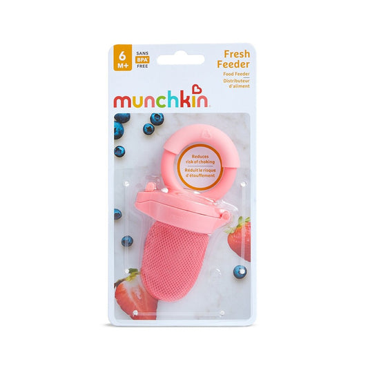 CHUPETE ALIMENTADOR CON REJILLA PARA ALIMENTOS FRESCOS MUNCHKIN ·ROSA· - Happy Moments Baby