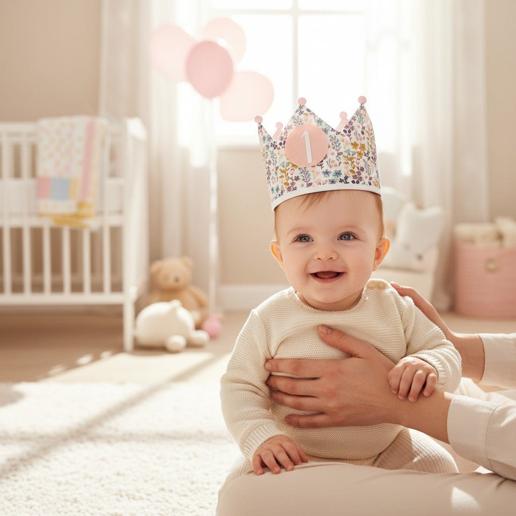CORONA CUMPLEAÑOS ·FLORES· - Happy Moments Baby