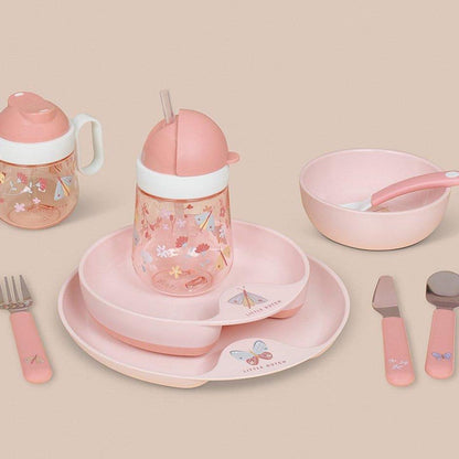 CUBIERTOS INFANTILES DE ACERO ·MIO FLORES Y MARIPOSAS· - Happy Moments Baby