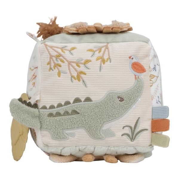 CUBO BLANDITO SENSORIAL DE ACTIVIDADES LITTLE DUTCH ·SAFARI FRIENDS· - Happy Moments Baby