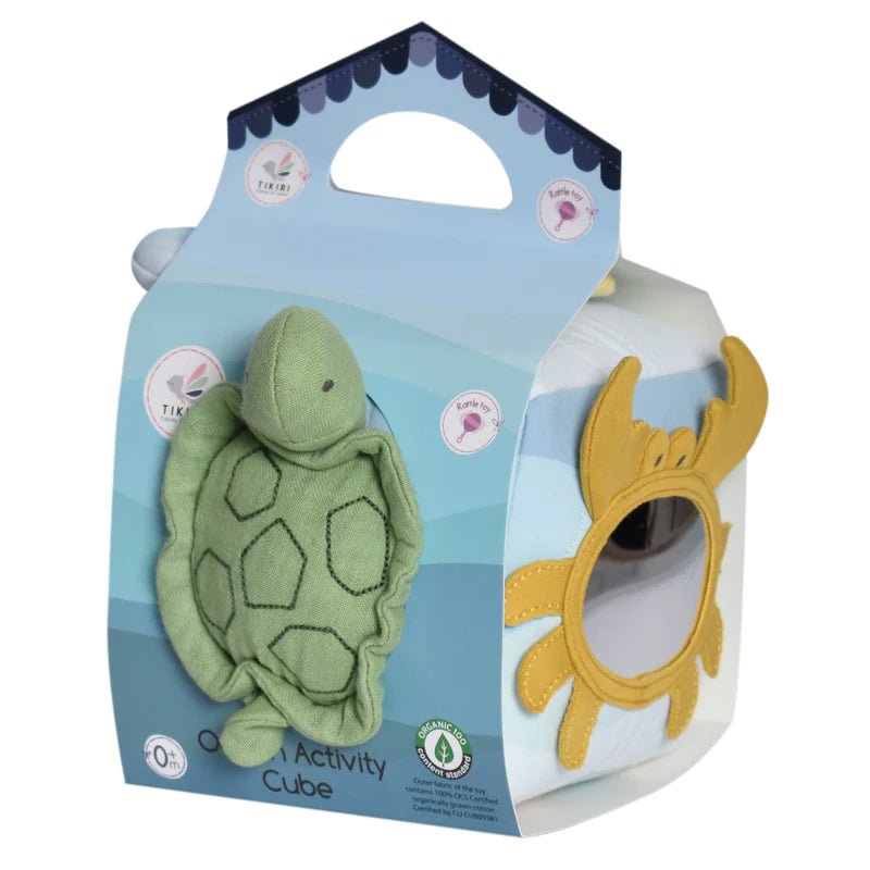 CUBO BLANDITO SENSORIAL DE ACTIVIDADES TIKIRI ·OCEAN· - Happy Moments Baby