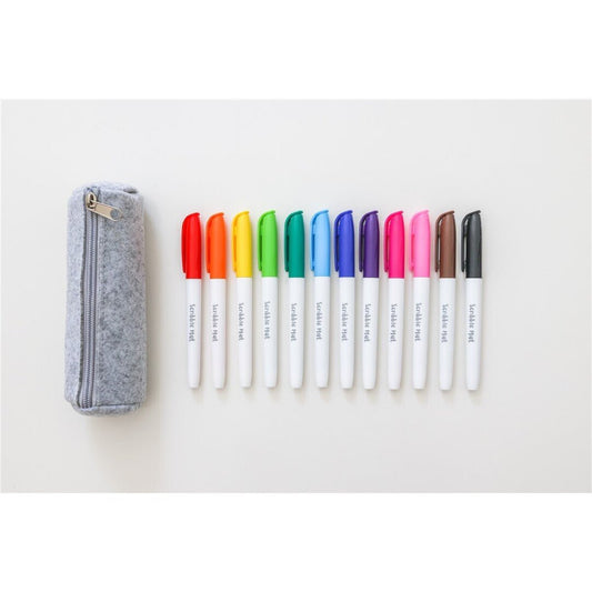 ESTUCHE CON 12 ROTULADORES PARA TAPETE SILICONA ·SCRIBBLE MAT· - Happy Moments Baby