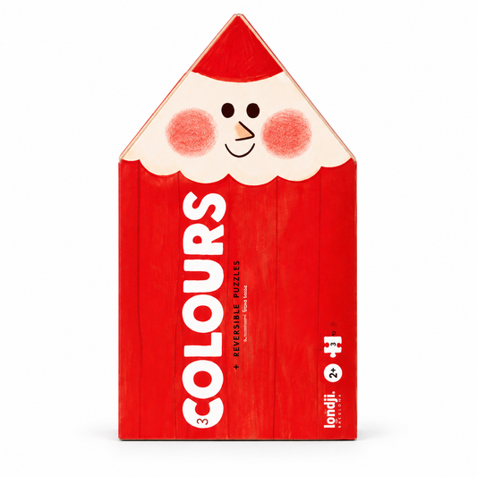 My Colours de Londji, packaging rojo sobre fondo blanco, vista frontal