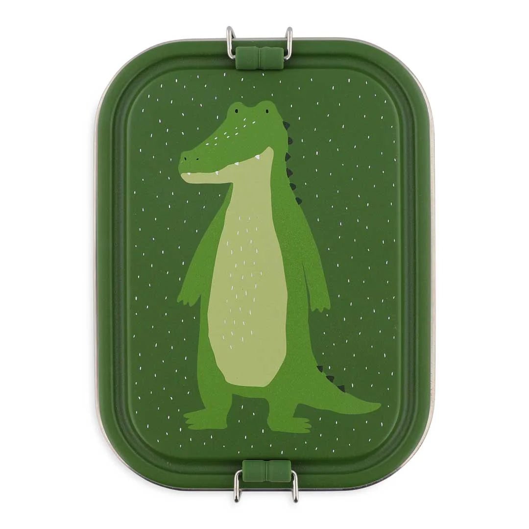 FIAMBRERA CAJA DE ALMUERZO TRIXIE ACERO ·GRANDE COCODRILO· - Happy Moments Baby