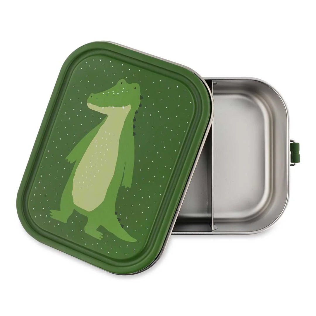 FIAMBRERA CAJA DE ALMUERZO TRIXIE ACERO ·GRANDE COCODRILO· - Happy Moments Baby