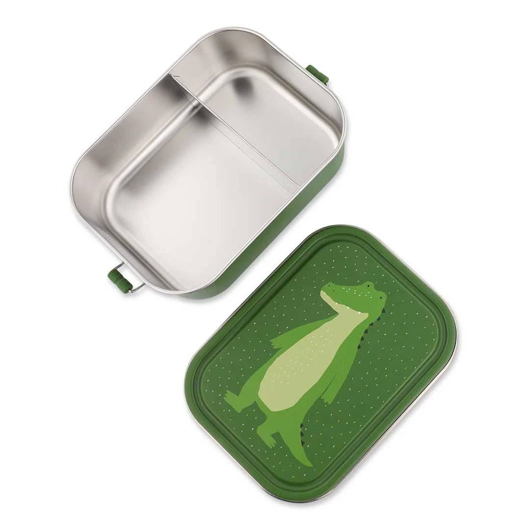 FIAMBRERA CAJA DE ALMUERZO TRIXIE ACERO ·GRANDE COCODRILO· - Happy Moments Baby