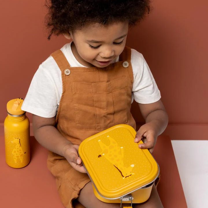 FIAMBRERA CAJA DE ALMUERZO TRIXIE ACERO ·GRANDE JIRAFA· - Happy Moments Baby