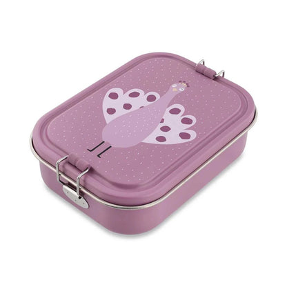 FIAMBRERA CAJA DE ALMUERZO TRIXIE ACERO ·GRANDE PAVO REAL· - Happy Moments Baby