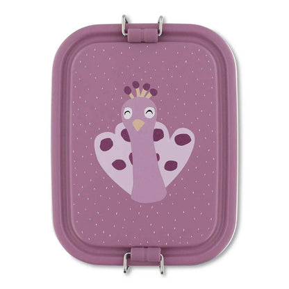 FIAMBRERA CAJA DE ALMUERZO TRIXIE ACERO ·PEQUEÑA PAVO REAL· - Happy Moments Baby