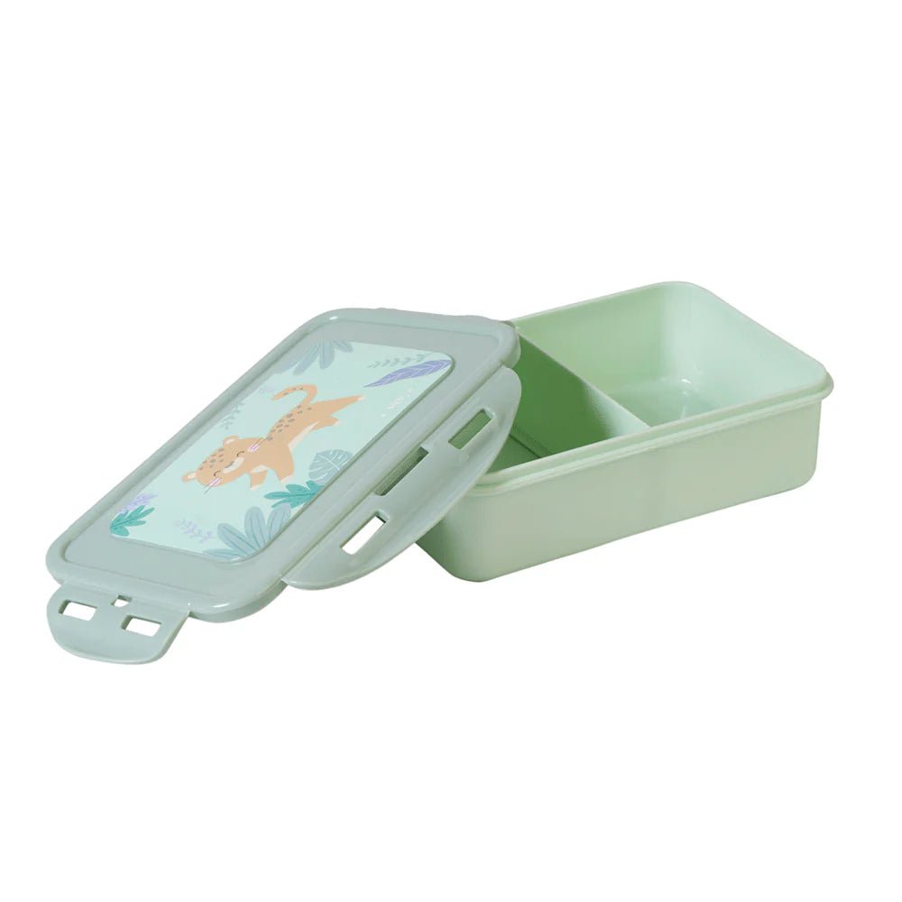 FIAMBRERA CAJA DE ALUERZO GRANDE SARO ·VERDE GUEPARDOS· - Happy Moments Baby