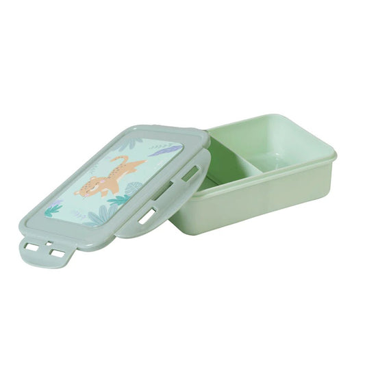 FIAMBRERA CAJA DE ALUERZO GRANDE SARO ·VERDE GUEPARDOS· - Happy Moments Baby