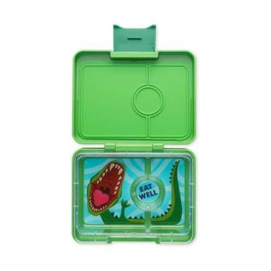FIAMBRERA HERMÉTICA YUMBOX ·3 COMPARTIMENTOS JURASSIC GREEN DINOS· - Happy Moments Baby