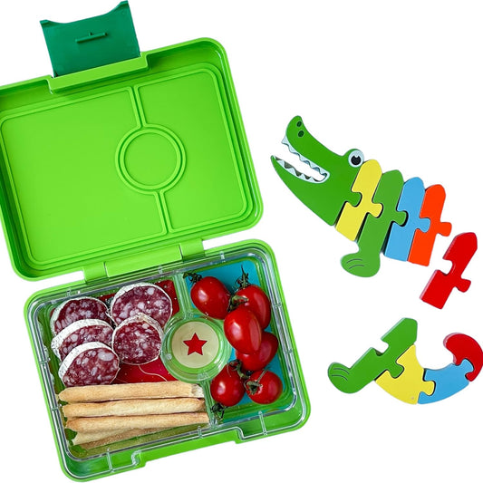 FIAMBRERA HERMÉTICA YUMBOX ·3 COMPARTIMENTOS JURASSIC GREEN DINOS· - Happy Moments Baby