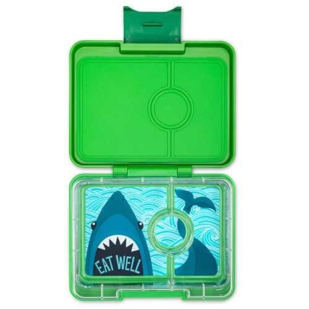 FIAMBRERA HERMÉTICA YUMBOX ·3 COMPARTIMENTOS JURASSIC GREEN SHARK· - Happy Moments Baby