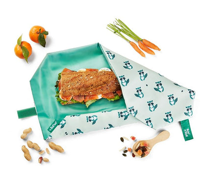 FUNDA PARA BOCADILLOS ECOLÓGICA ·BOC'N'ROLL RACCOON· - Happy Moments Baby