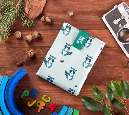 FUNDA PARA BOCADILLOS ECOLÓGICA ·BOC'N'ROLL RACCOON· - Happy Moments Baby