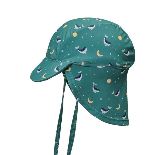 GORRO DE PLAYA BEBÉ TUTETE ·WHALE TEAL· - Happy Moments Baby