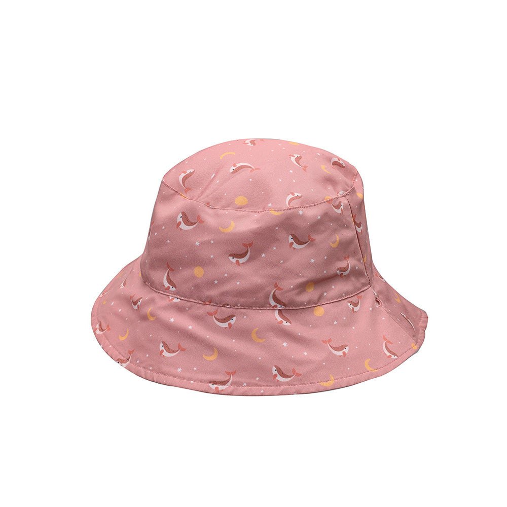 GORRO DE PLAYA REVERSIBLE TUTETE ·WHALE PINK· - Happy Moments Baby