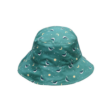GORRO DE PLAYA REVERSIBLE TUTETE ·WHALE TEAL· - Happy Moments Baby