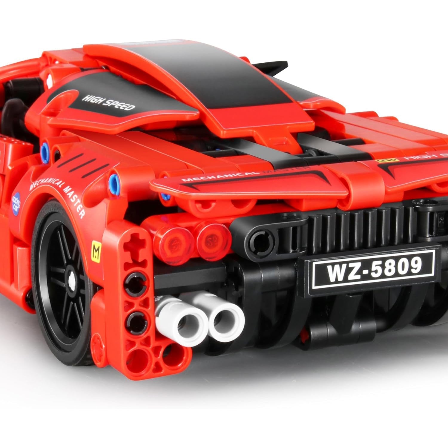 JUEGO CONSTRUCCIÓN IM.MASTER ·COCHE DE CARRERAS PULL BACK ROJO 437 PIEZAS· - Happy Moments Baby