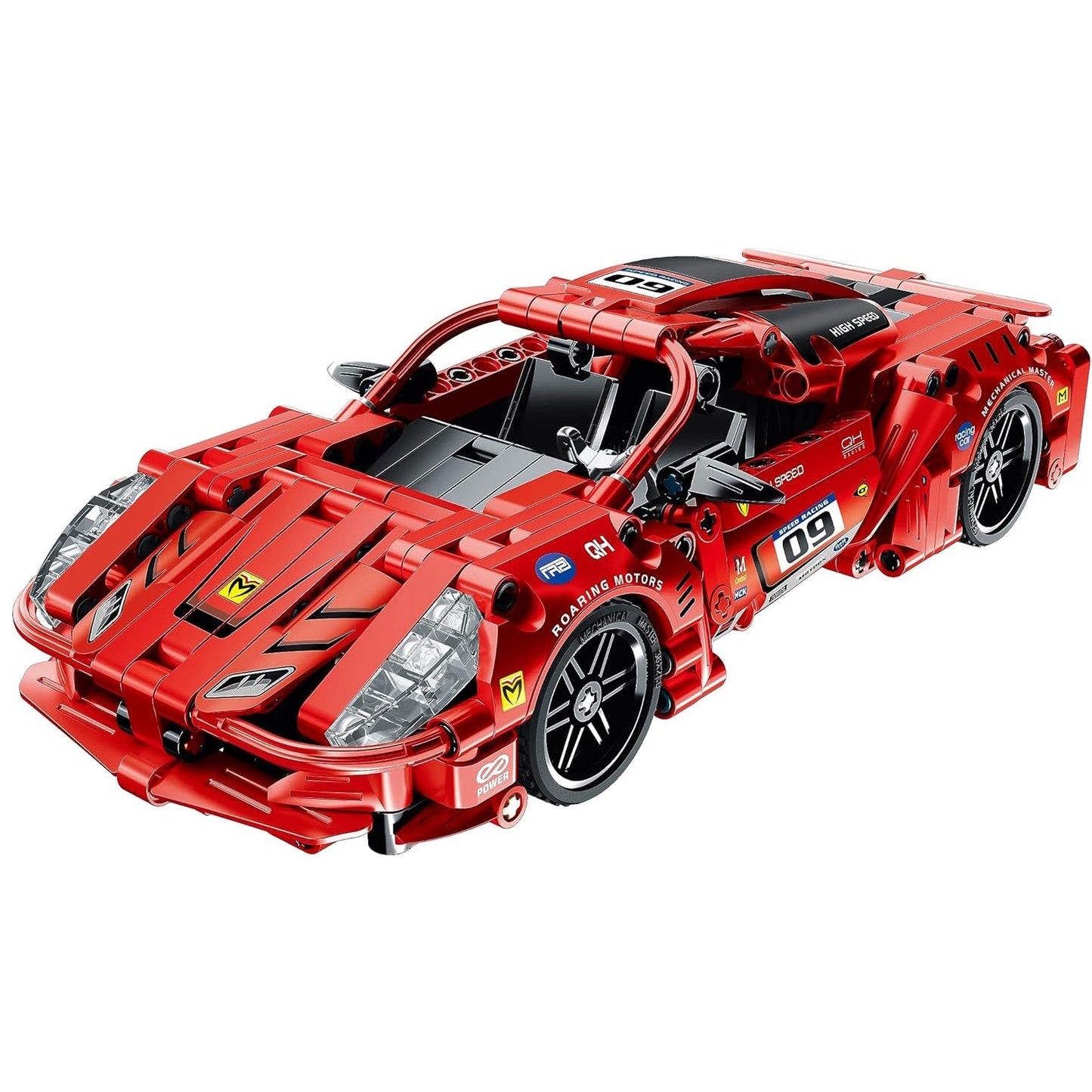 JUEGO CONSTRUCCIÓN IM.MASTER ·COCHE DE CARRERAS PULL BACK ROJO 437 PIEZAS· - Happy Moments Baby