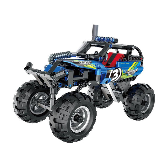 JUEGO CONSTRUCCIÓN IM.MASTER ·TODOTERRENO 4X4 PULL BACK AZUL 193 PIEZAS· - Happy Moments Baby