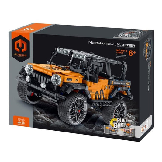 JUEGO CONSTRUCCIÓN IM.MASTER ·TODOTERRENO 4X4 PULL BACK NARANJA 419 PIEZAS· - Happy Moments Baby