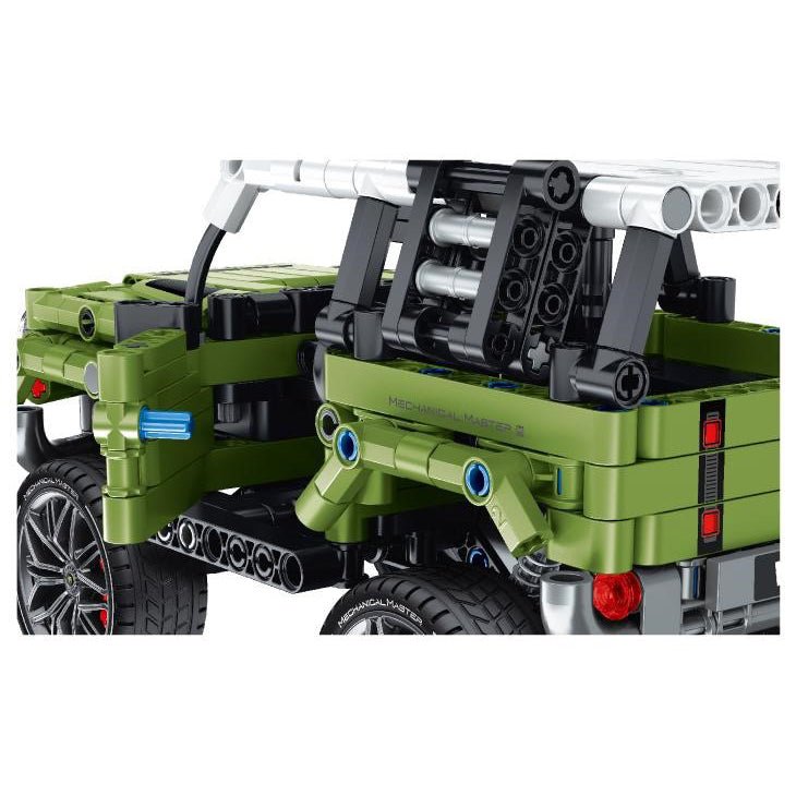 JUEGO CONSTRUCCIÓN IM.MASTER ·TODOTERRENO 4X4 PULL BACK VERDE 474 PIEZAS· - Happy Moments Baby