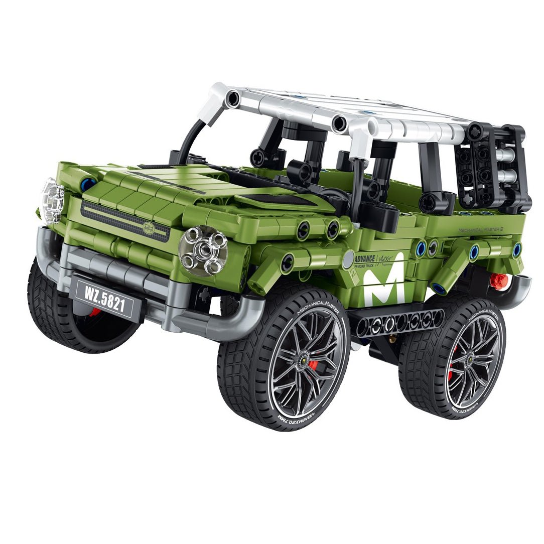 JUEGO CONSTRUCCIÓN IM.MASTER ·TODOTERRENO 4X4 PULL BACK VERDE 474 PIEZAS· - Happy Moments Baby