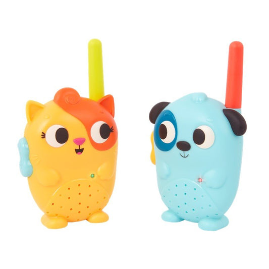 JUEGO DE 2 WALKIE TALKIES BTOYS ·PERRO Y GATO· - Happy Moments Baby