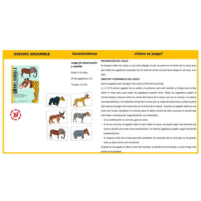 JUEGO DE CARTAS DJECO ·ANIJUMBLE· - Happy Moments Baby