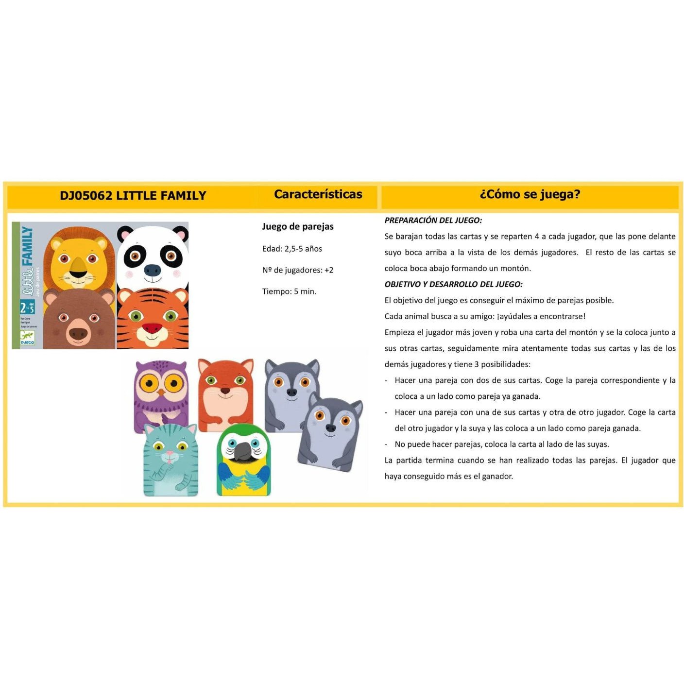 JUEGO DE CARTAS DJECO ·LITTLE FAMILY· - Happy Moments Baby