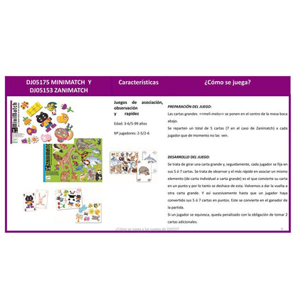 JUEGO DE CARTAS DJECO ·MINIMATCH· - Happy Moments Baby